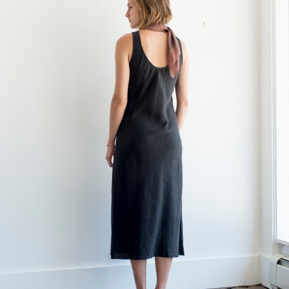 Ozma Judd Dress, Light Silk Linen - ONYX XS